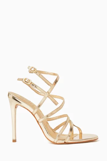 صندل جولدن هيز بكعب 100 مم جلد لامع