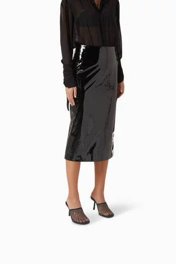 حذاء مفتوح من الخلف مرصع بالكريستال بكعب 95 مم قماش شبكي وأجزاء شفافة