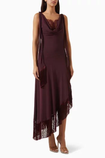 Mistral Midi Dress in Chiffon & Lace