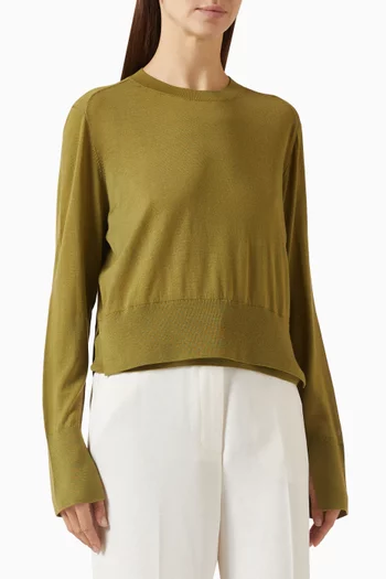 Elodie Layered Crewneck Sweater in Knit