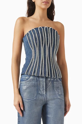 بلوزة سابرينا بتطريزات على الصدر