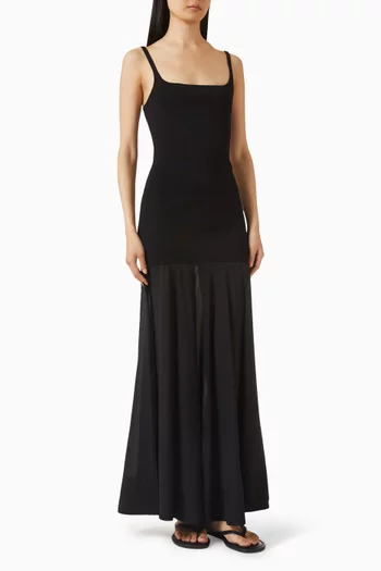 Sheer Silk Circle Hem Dress