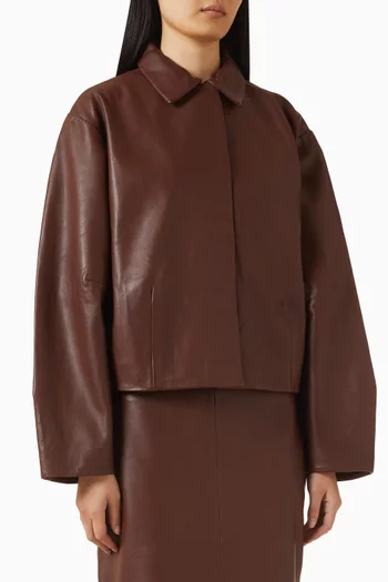 Cocoon Jacket in  Lambskin Leather