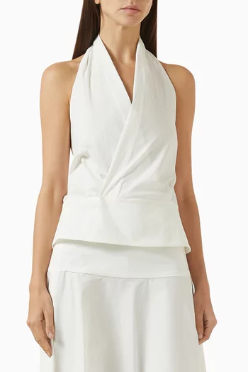 Halter Wrap Top in Cotton-blend