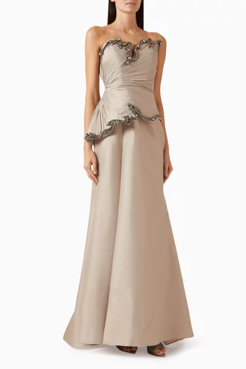 Carisa Embellished Gown in Taffeta