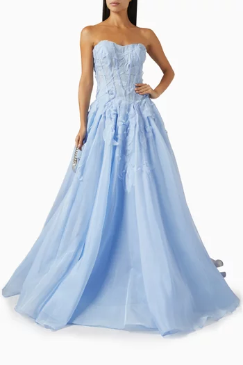 Shermine Appliqué Gown in Organza