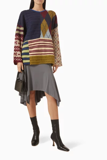Zuri Patchwork  Knit Sweater
