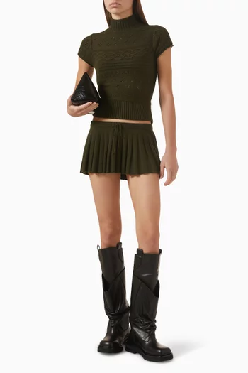 Cable Knit Mini Skirt