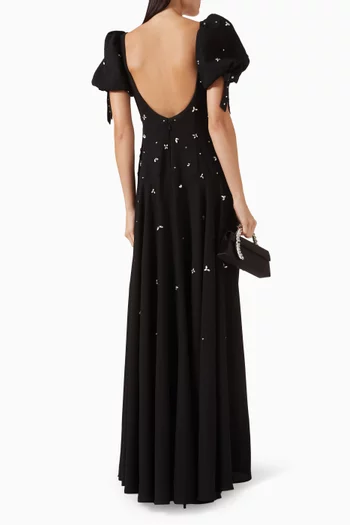 Luana Embellished Dress in Crepe