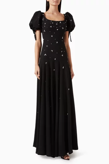 Luana Embellished Dress in Crepe