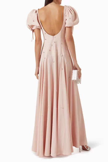 Luana Embellished Dress in Crepe