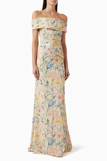 Orlenda Floral-print Dress in Crepe