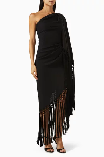 Mars One-shoulder Dress in Crepe Satin