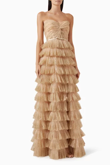 Alexandra Tiered Gown in Glitter Tulle