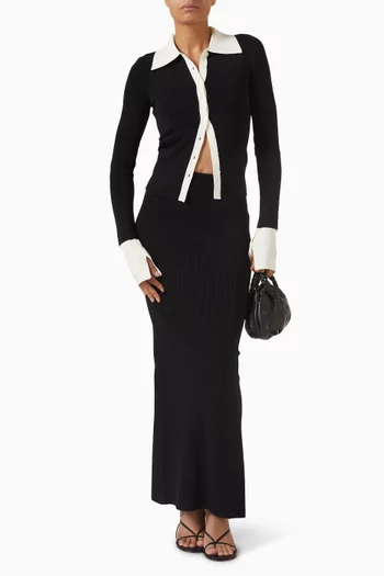 Fontelina Ribbed Maxi Skirt