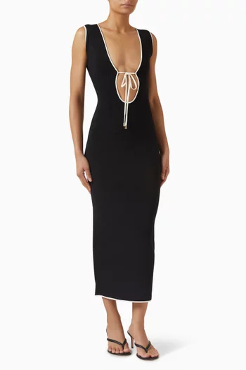 Monte Carlo Colour-block Tie Maxi Dress