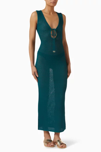 Monte Carlo Tie Maxi Dress in Crochet