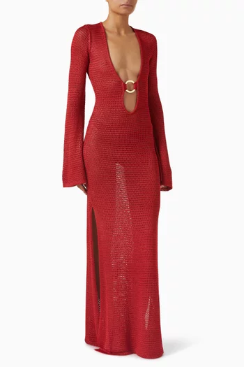 فستان مونتيغو طويل كروشيه