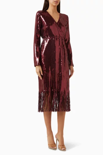 Yastio Sequin-embellished Midi Dress