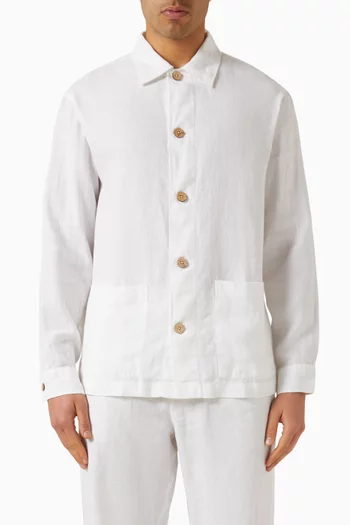 قميص اكسل بنمط جاكيت كتان