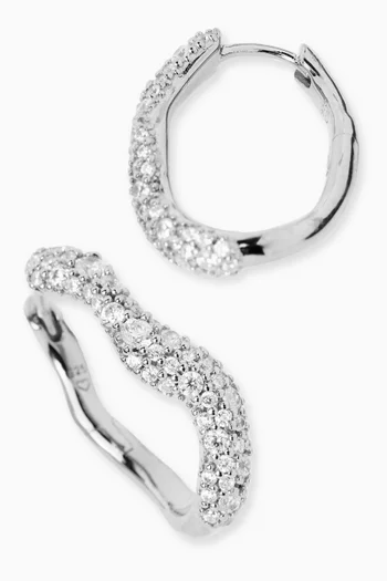 Small Molten Snow Earrings in Sterling Silver