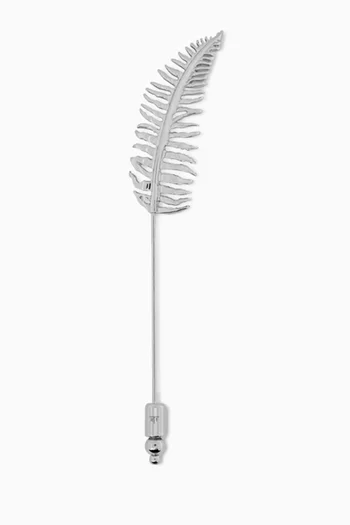 Fern Leaf Pin in Palladium-plated Metal