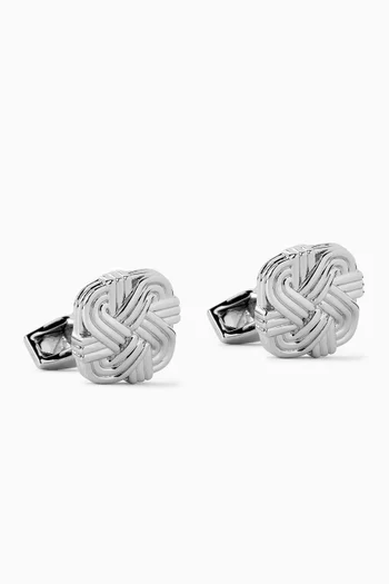 Quad Knot Cufflinks in Palladium-plated Sterling Silver
