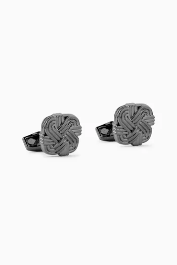 Quad Knot Cufflinks in Gunmetal-plated Metal
