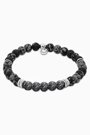 Stonehenge Graffiato Obsidian Bracelet in Sterling Silver