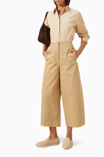 بنطال بقصة ساق اسطوانية مخمل