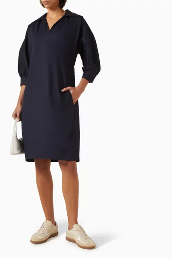 Gathered Shirt Dress in Cotton