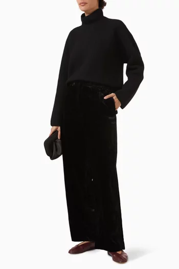 Funnel-neck Sweater in Boiled-wool