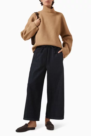 Funnel-neck Sweater in Boiled-wool