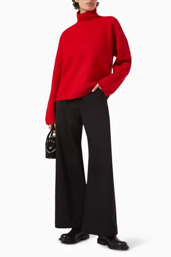 Funnel-neck Sweater in Boiled-wool