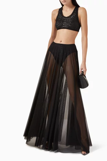 Flared Floor Skirt in Mesh