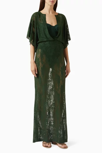 فستان سهرة أوبي دانتيل مطاطي