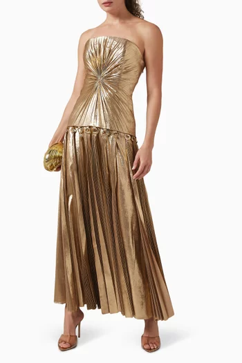 Fintry Maxi Dress in Foil-effect Fabric