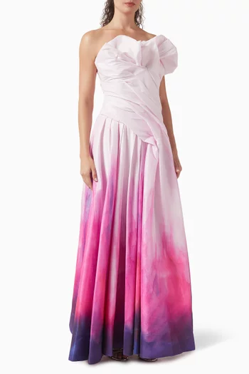 Greenholm Printed Gown in Dupion