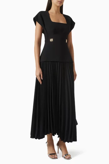 Bollow Pleated Dress