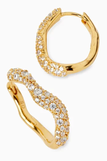 Small Molten Snow Hoop Earrings