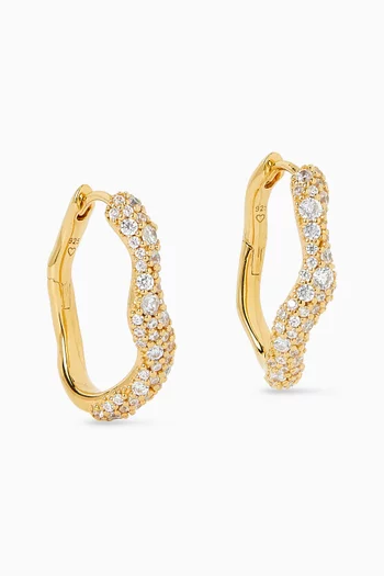 Small Molten Snow Hoop Earrings