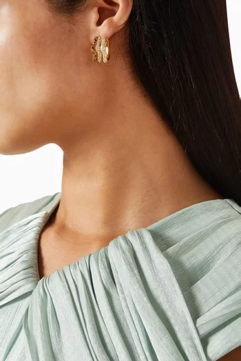 Molten Snow Pavé Hoop Earrings in 18kt Gold-plated Brass
