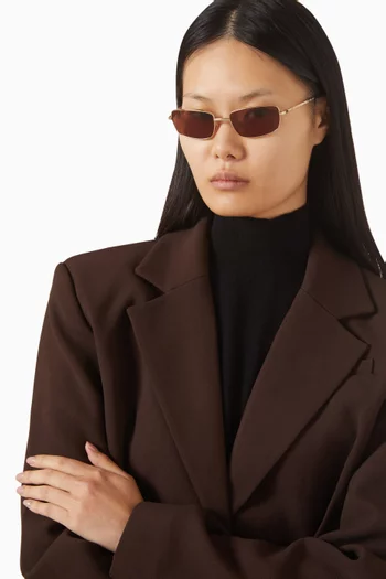 Yuki Square Sunglasses in Stainless Steel