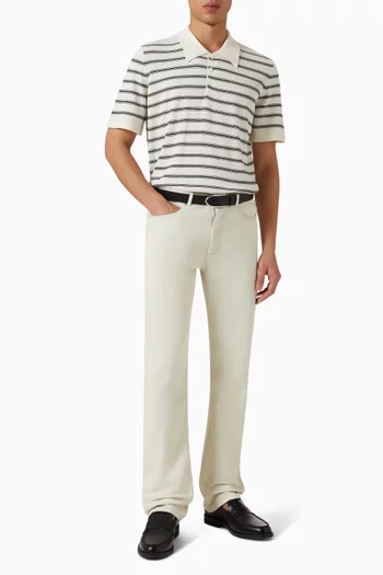 تي شيرت بولو مخطط قطن