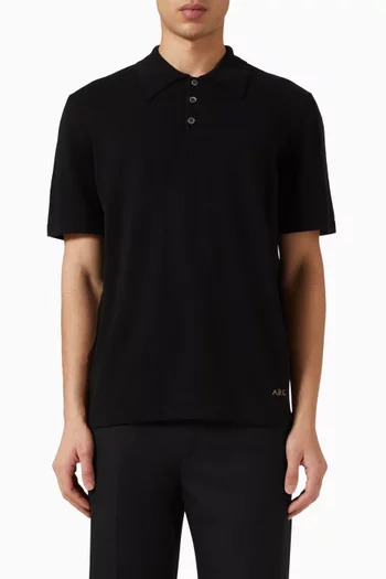 تي شيرت بولو بشعار الماركة بحياكة إنتارسيا قطن