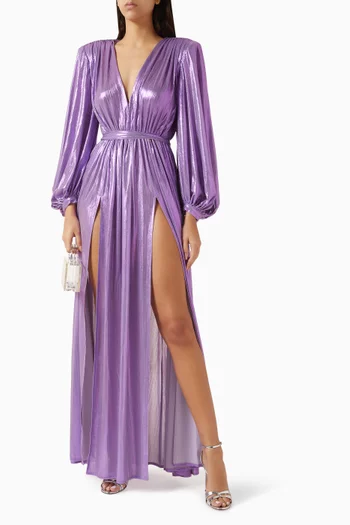 Zoe Gown in Stretch Lamé