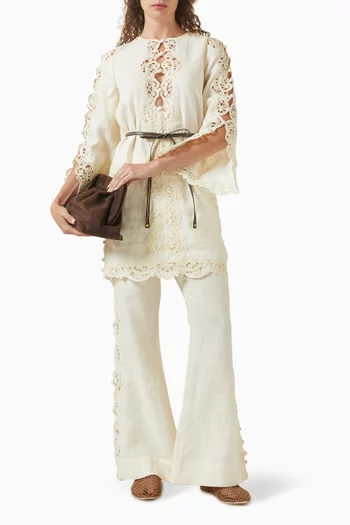 Awaken Embroidered Tunic Dress in Linen