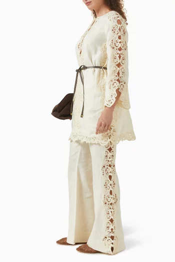 Awaken Embroidered Pants in Linen