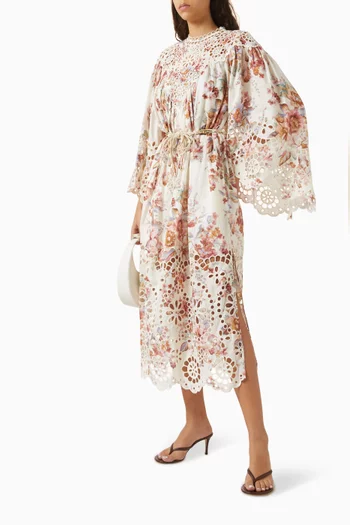 Awaken Embroidered Dress in Linen