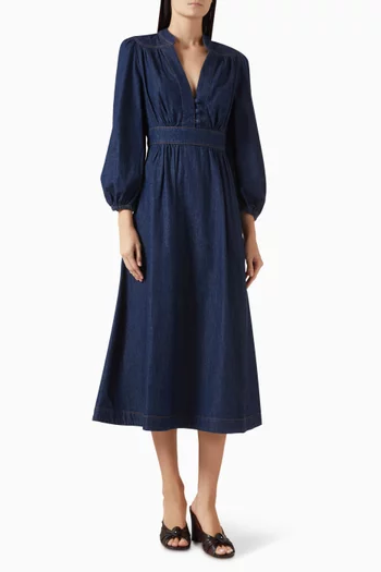 فستان اويكن متوسط الطول دينم